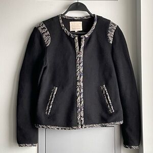 REBECCA TAYLOR Navy Jacket with Textured Trim